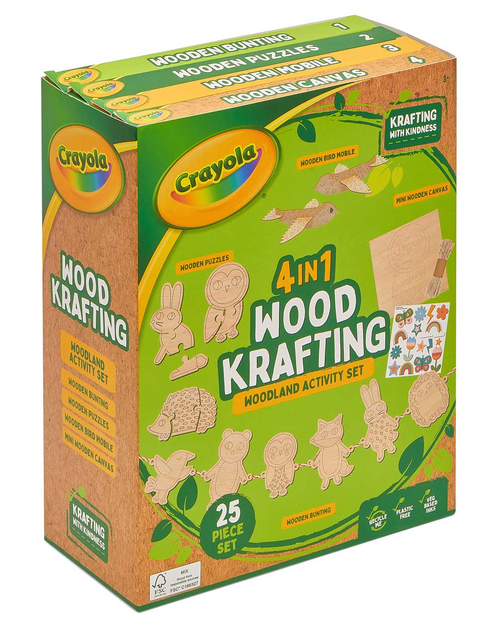 Crayola 4 in 1 Kids Activity Set Craft Kit Wood Kraft