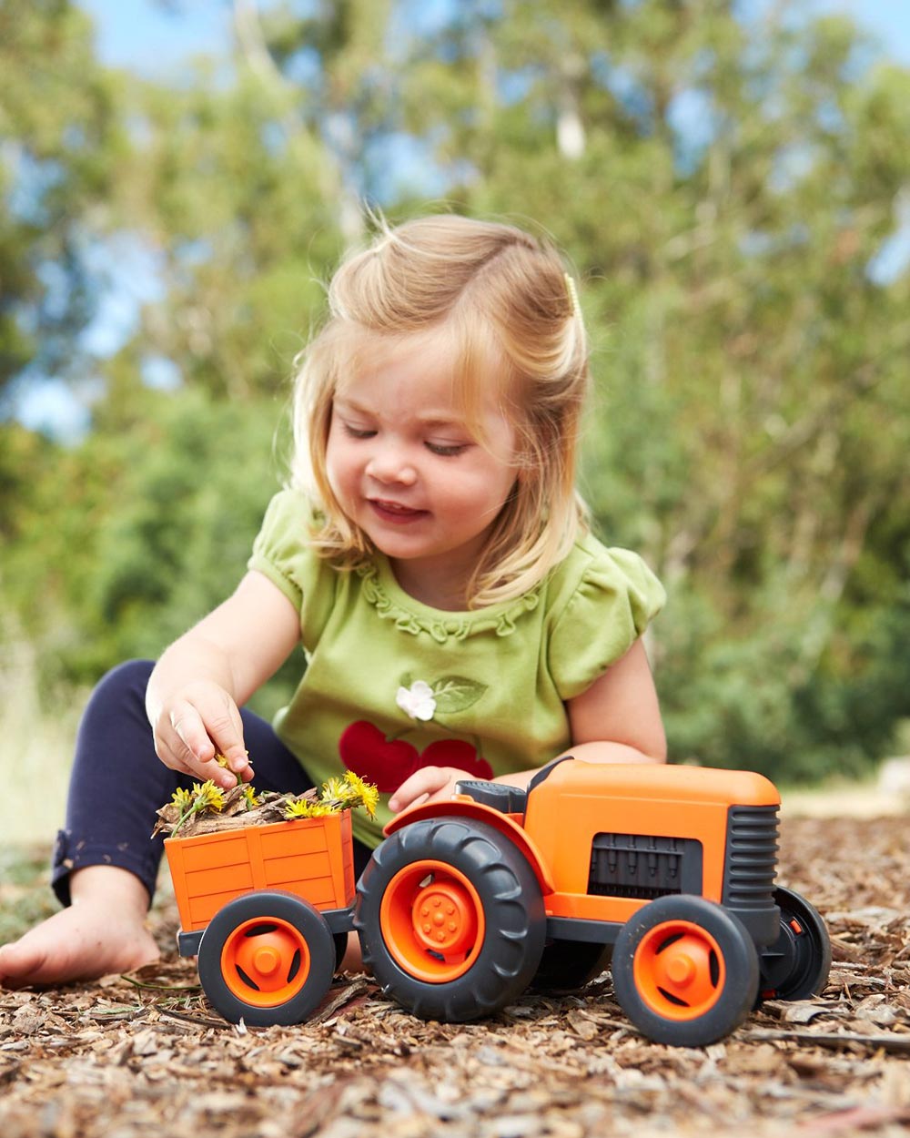 Kids Toy Tractor Trailer 100% Recycled Plastic 1+