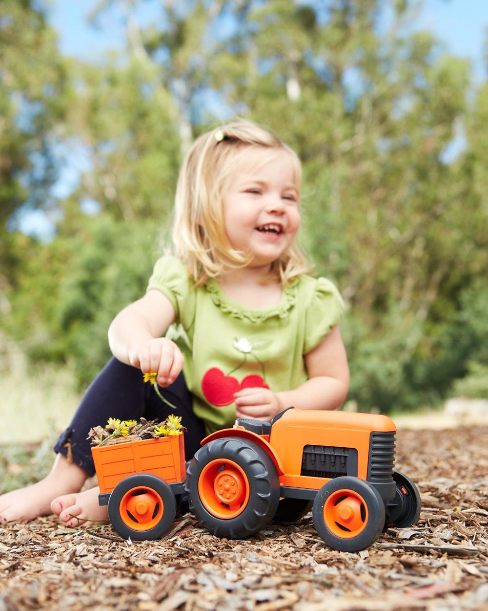 Kids Toy Tractor Trailer 100% Recycled Plastic 1+