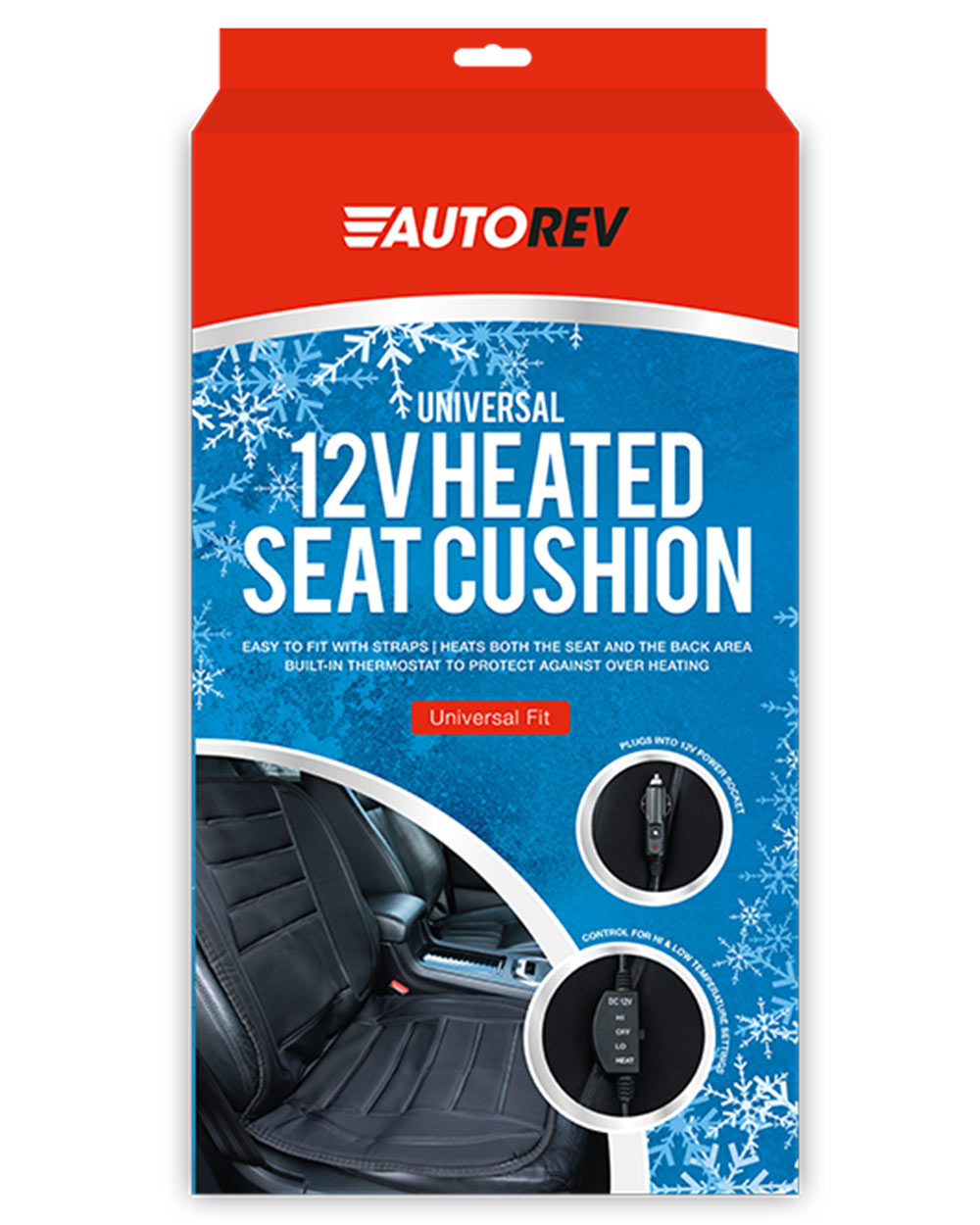 Heated Car Seat Cover 12V Universal Fit Black