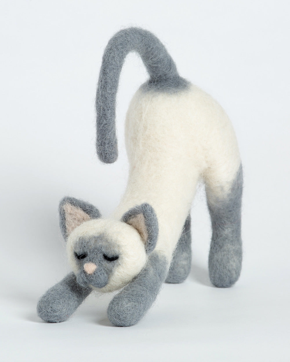 Stretching Cat Needle Felting Kit Adult Craft Kit 14+