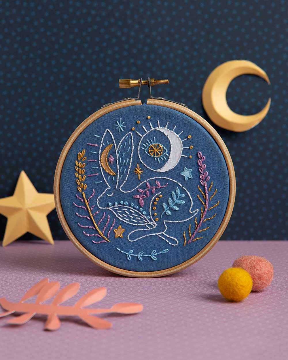 Celestial Hare Mini Embroidery Kit Craft