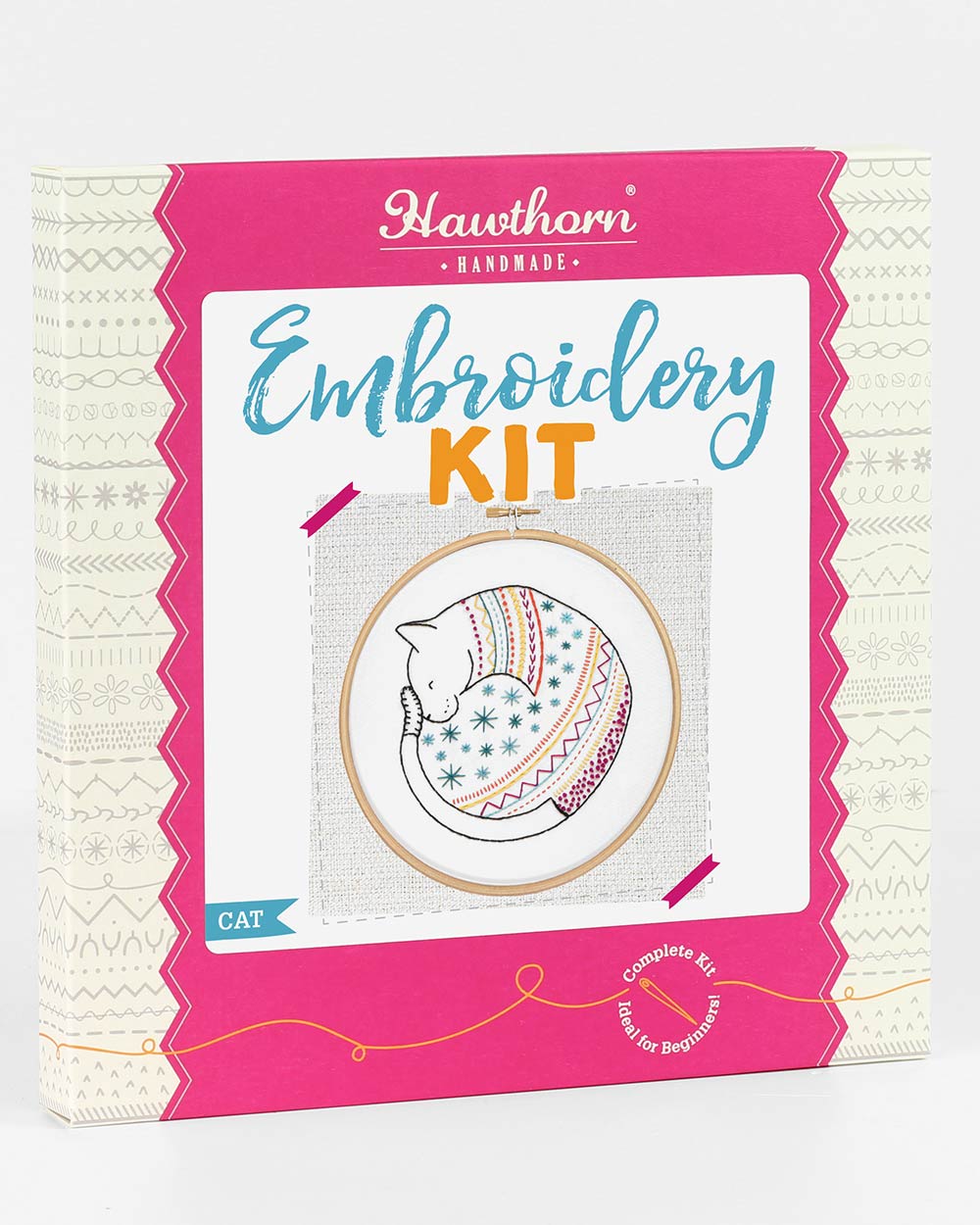 Cat Embroidery Kit Colourful Adult Craft Kit 12+