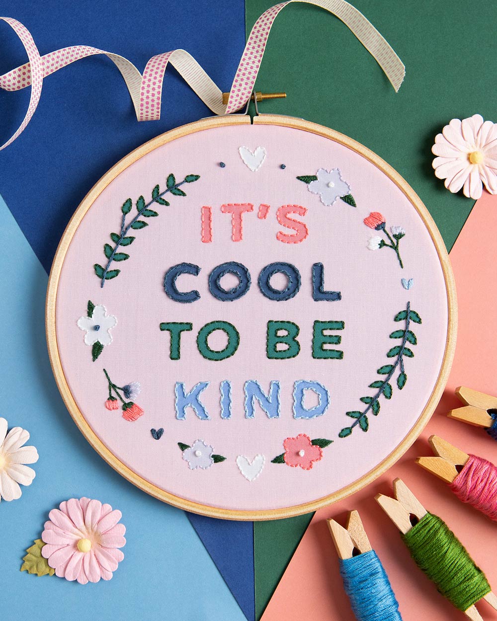 It's Cool To Be Kind Embroidery Kit
