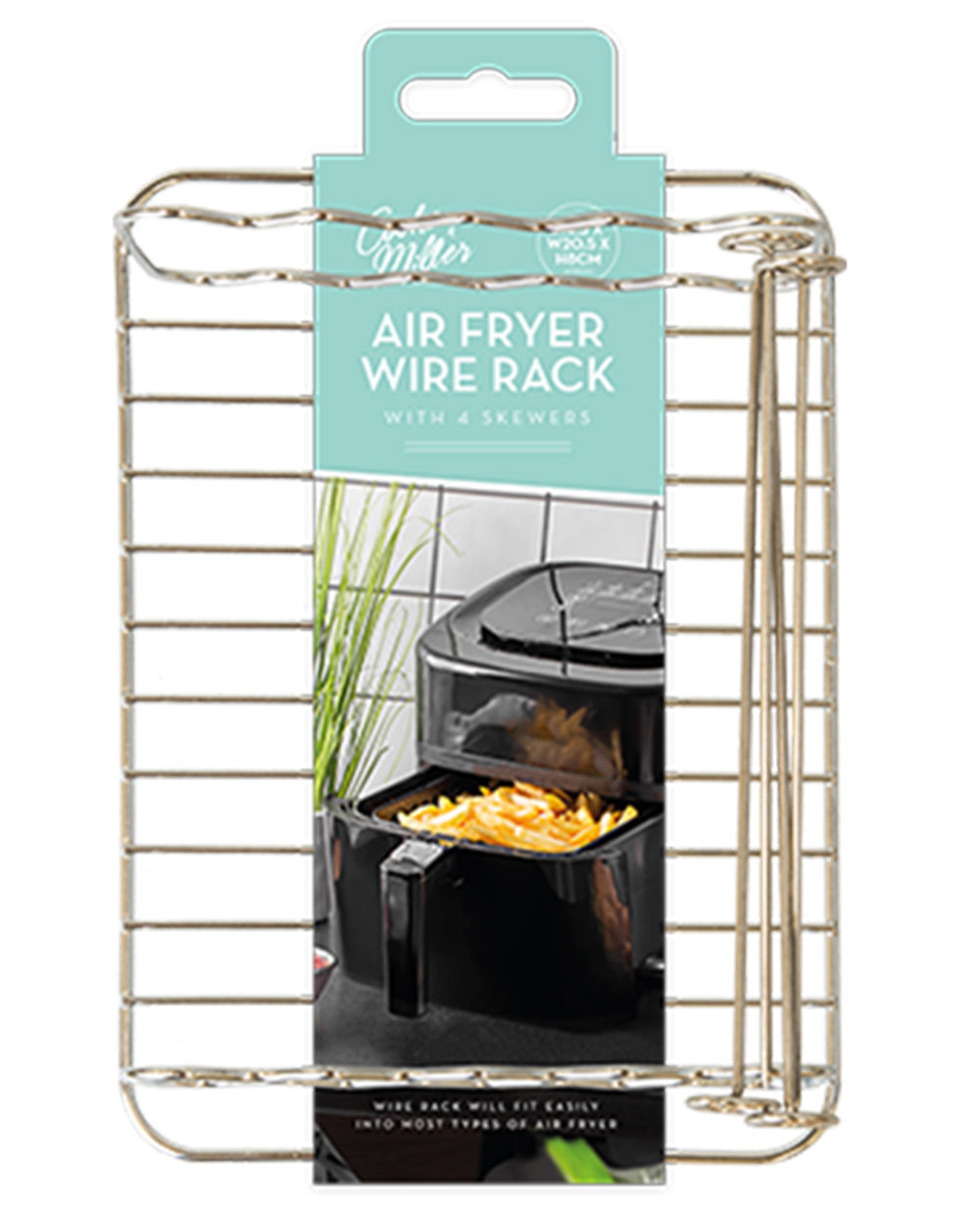 Rectangular Air Fryer Wire Rack With 4 Skewers