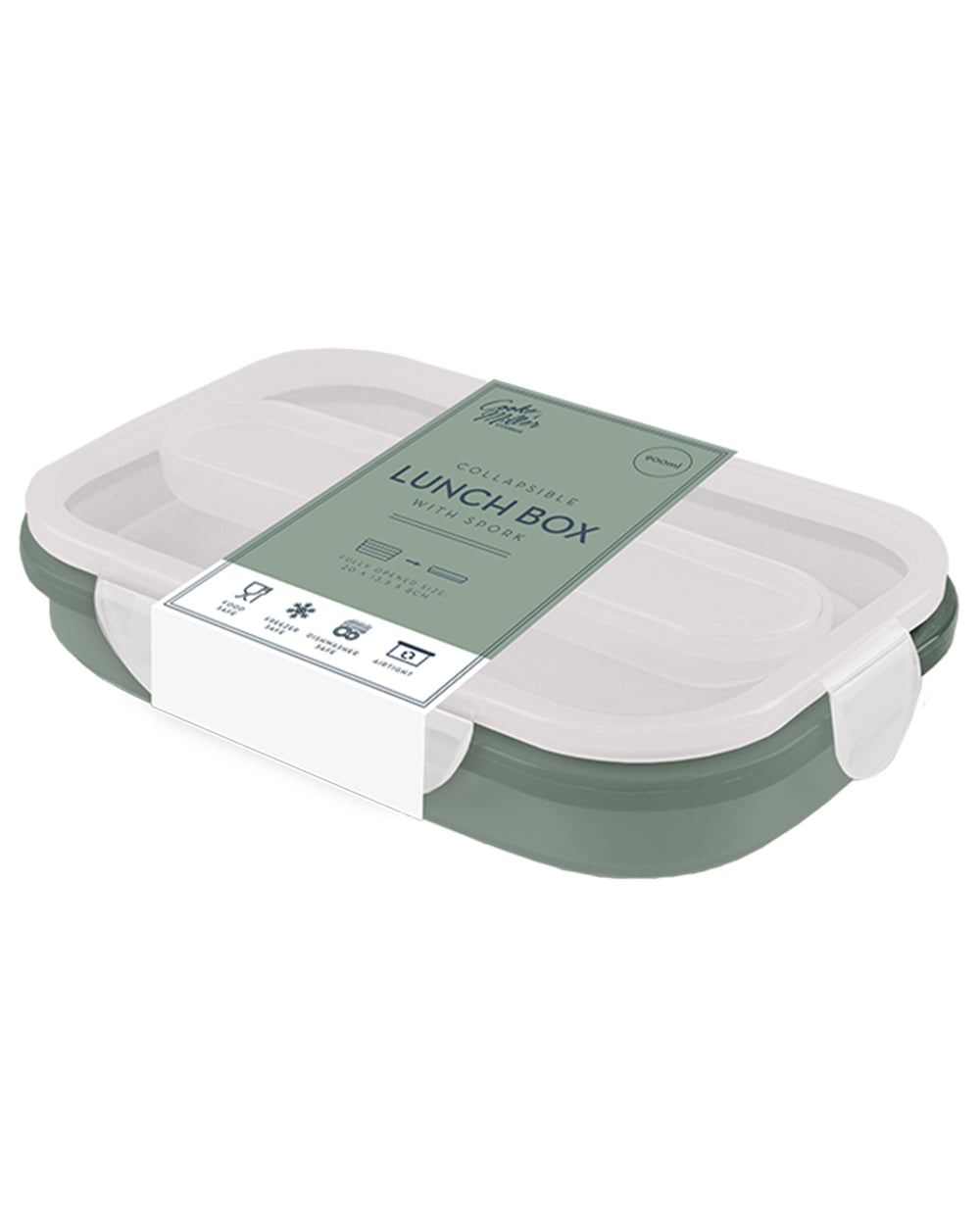 Collapsible Lunch Box With Spork Sage