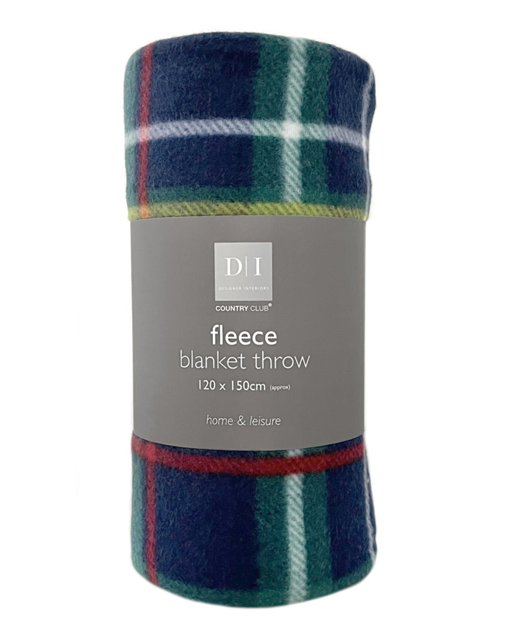 Fleece Blanket Throw 120x150cm Balmoral Blue Tartan