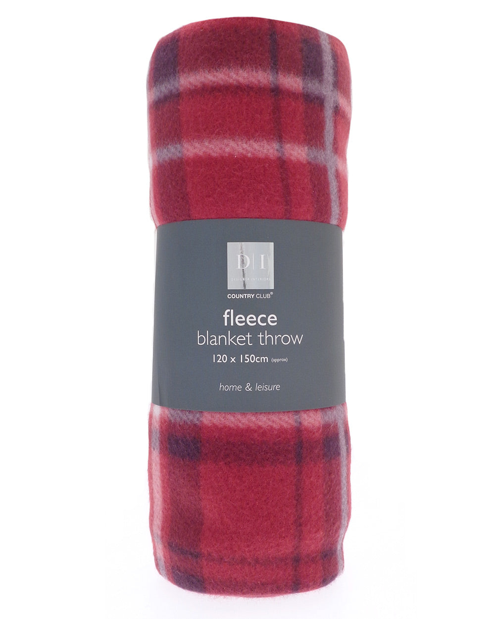 Tartan Design Fleece Blanket Throw 120x150cm Red