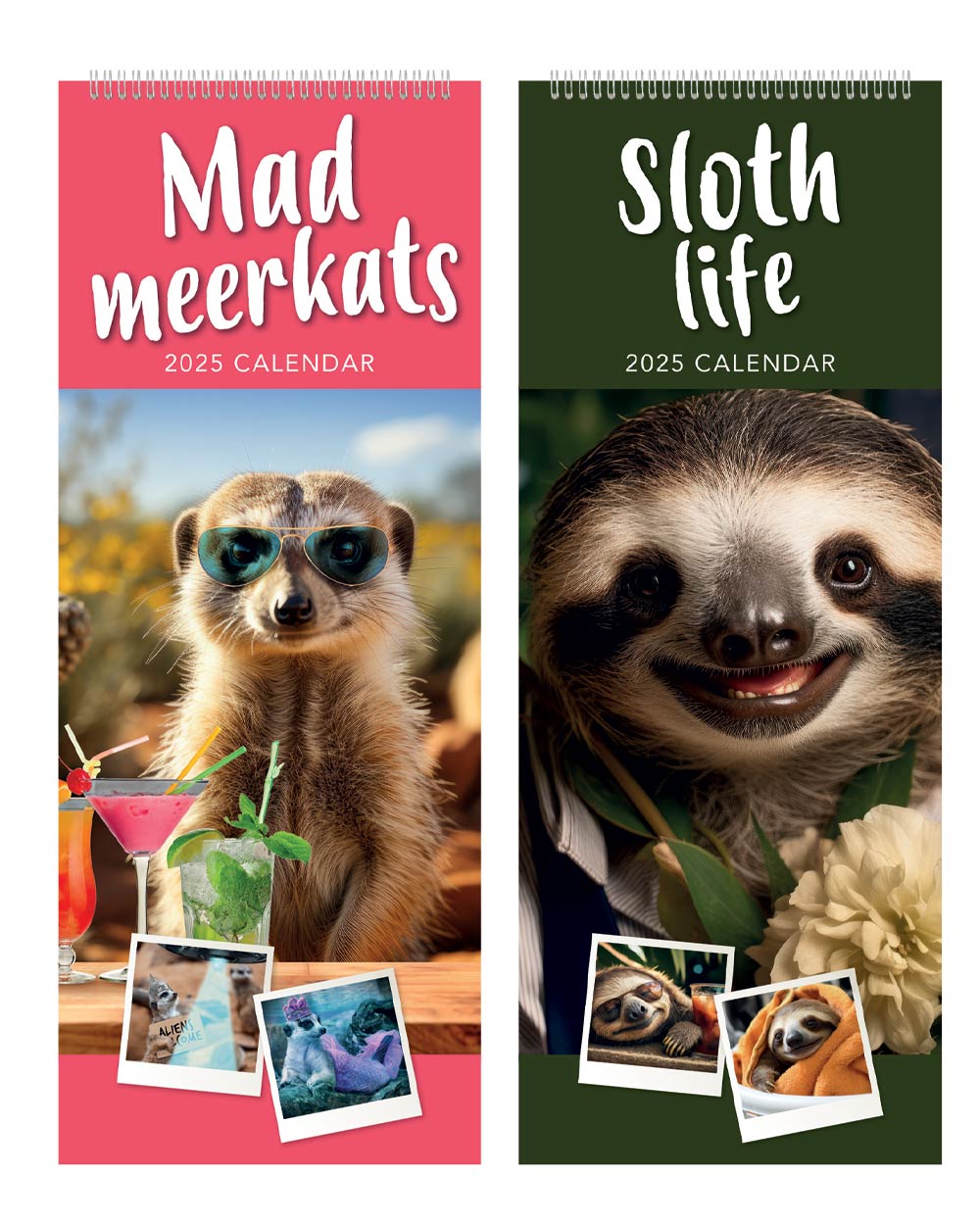 2025 Slim Calendar 2 Pack Sloth & Meerkat FSC Sue Ryder