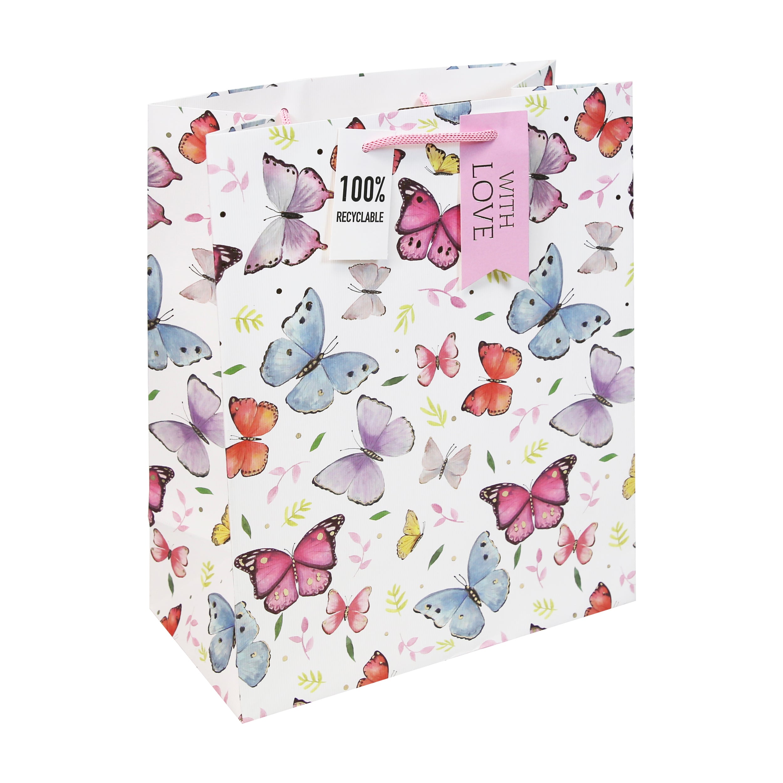 Kraft Butterfly Medium Gift Bag 100% Recyclable