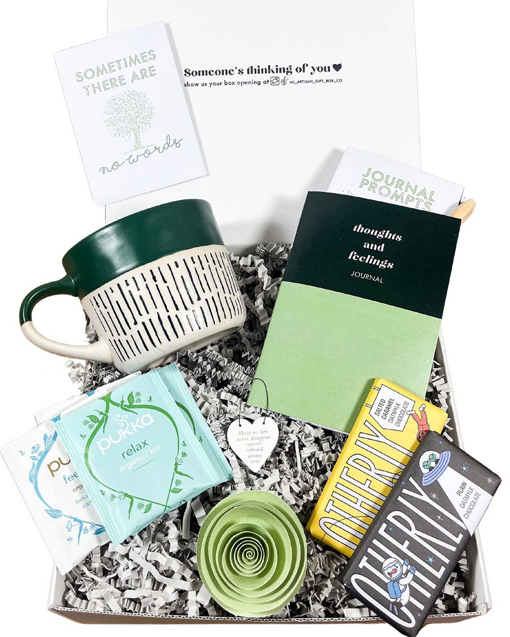 With Sympathy Hamper Gift Box With Mug, Green