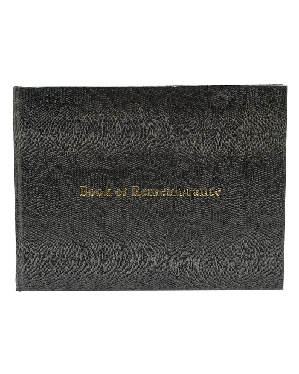 Funeral Memory Guest Book Condolence Leatherette Black Gold