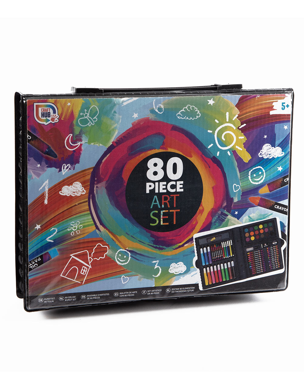 Kids 80pc Art Set In Portable Carry Case 5+