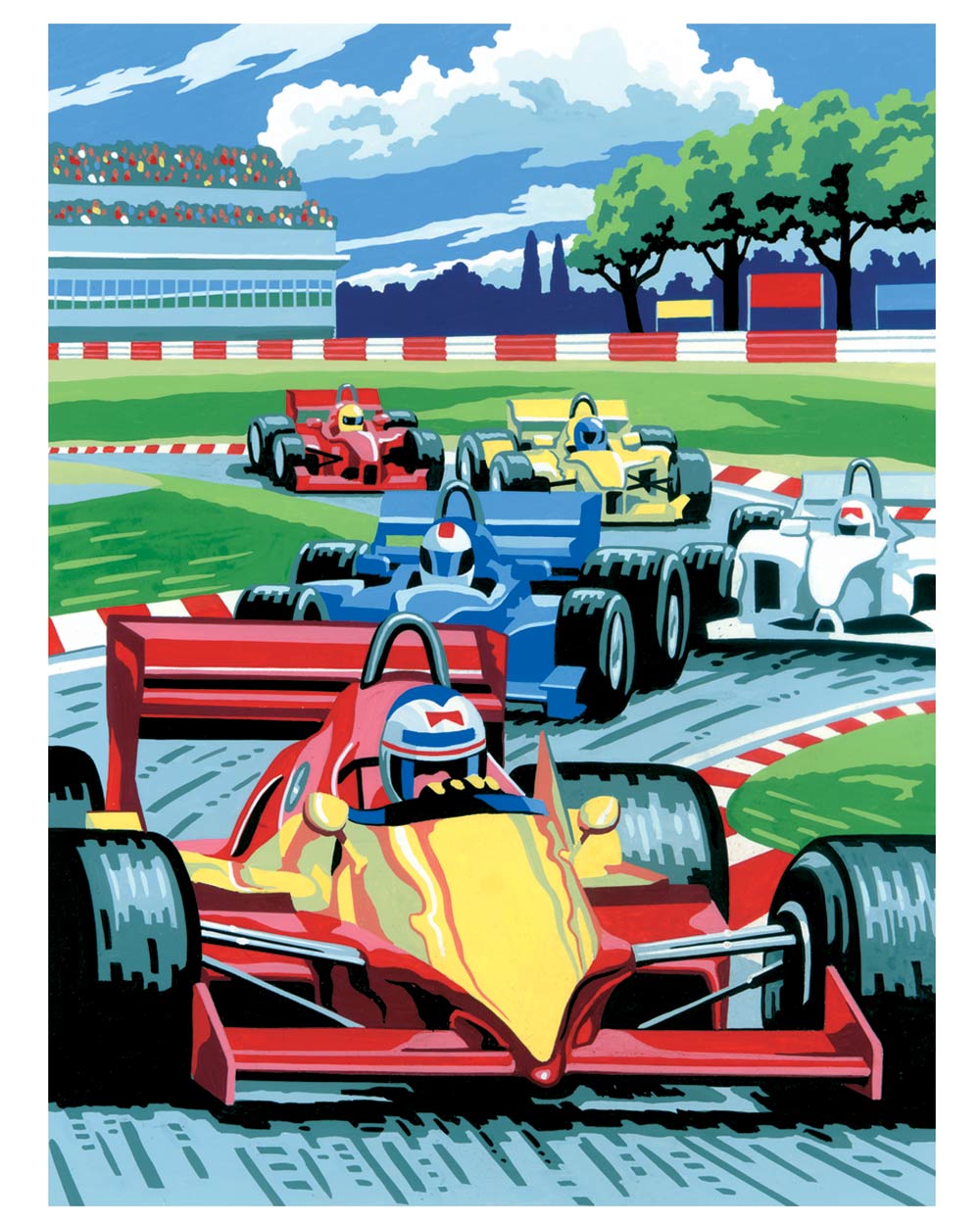 Painting By Numbers Kit Grand Prix Racing Cars Age 8+