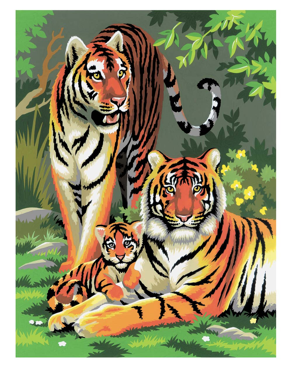 Painting By Numbers Kit Tigers And Cub Age 8+