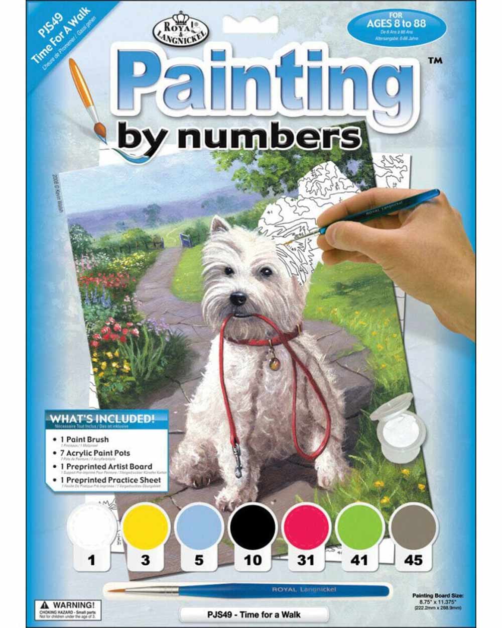 Painting By Numbers Kit Time For A Walk Westie Dog Age 8+