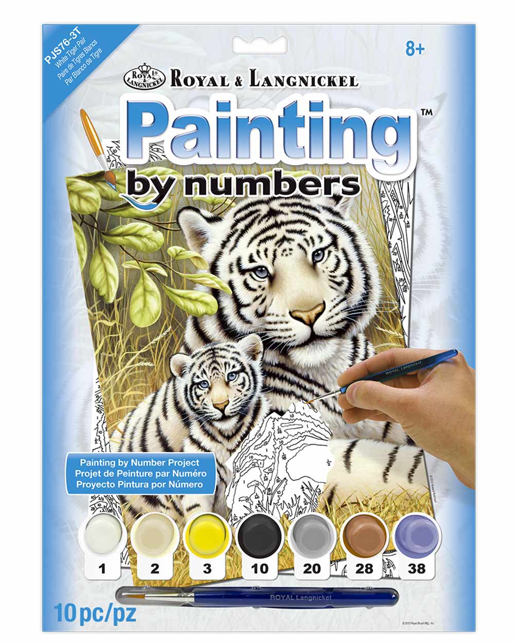 Painting By Numbers Kit White Tiger Pair Age 8+
