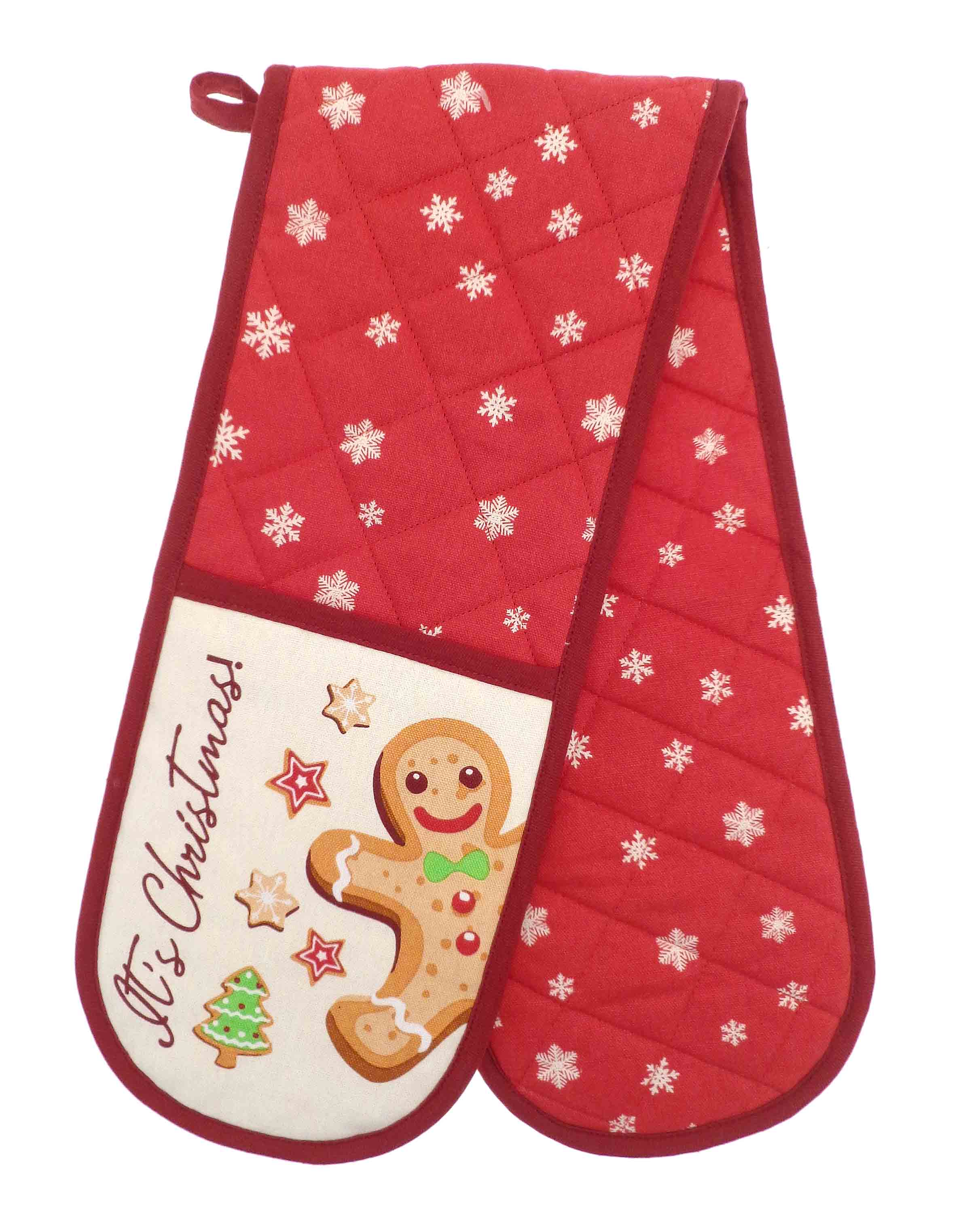 Christmas Gingerbread Double Oven Glove One Size