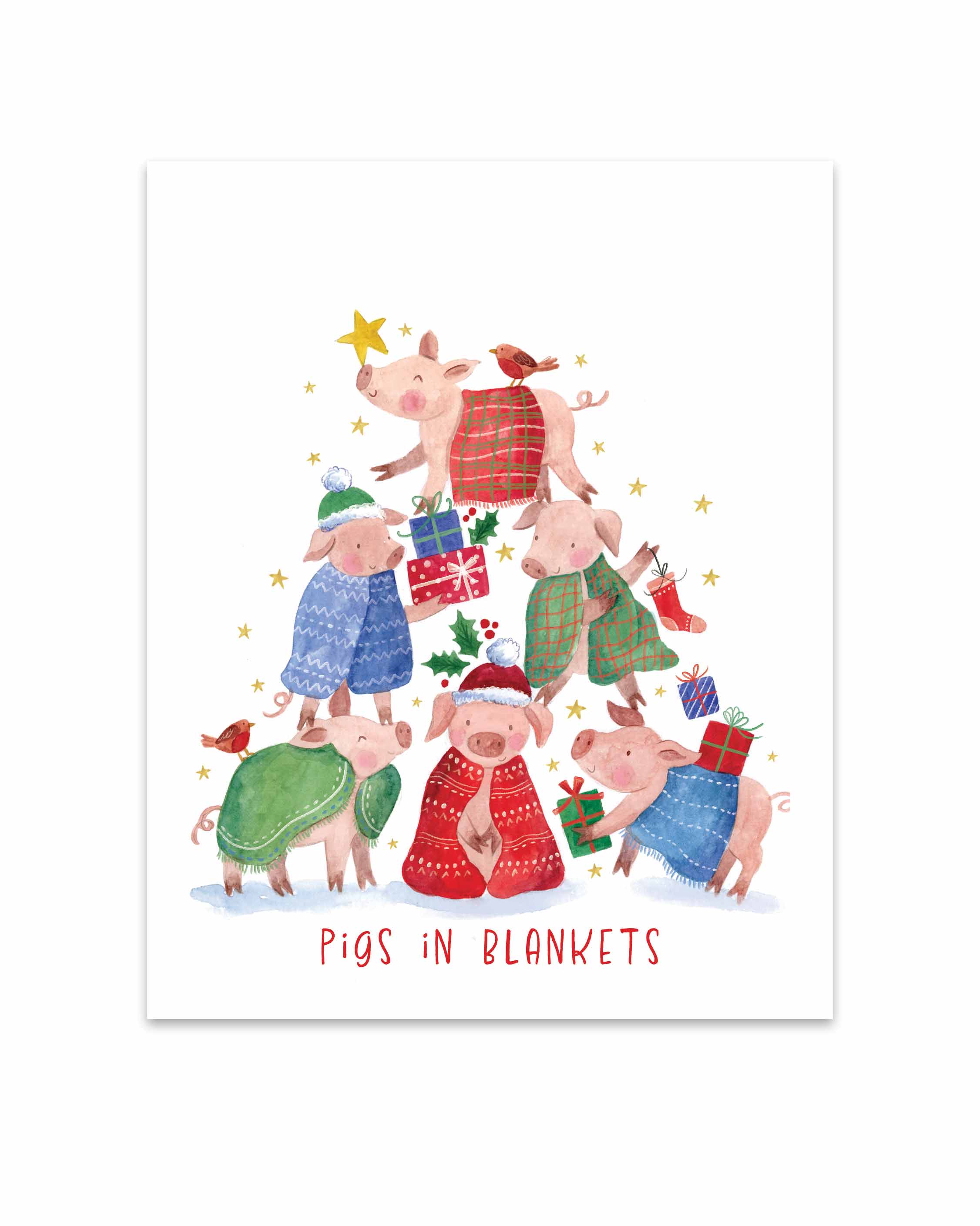Charity Christmas Cards Pigs in Blankets 10 Pack