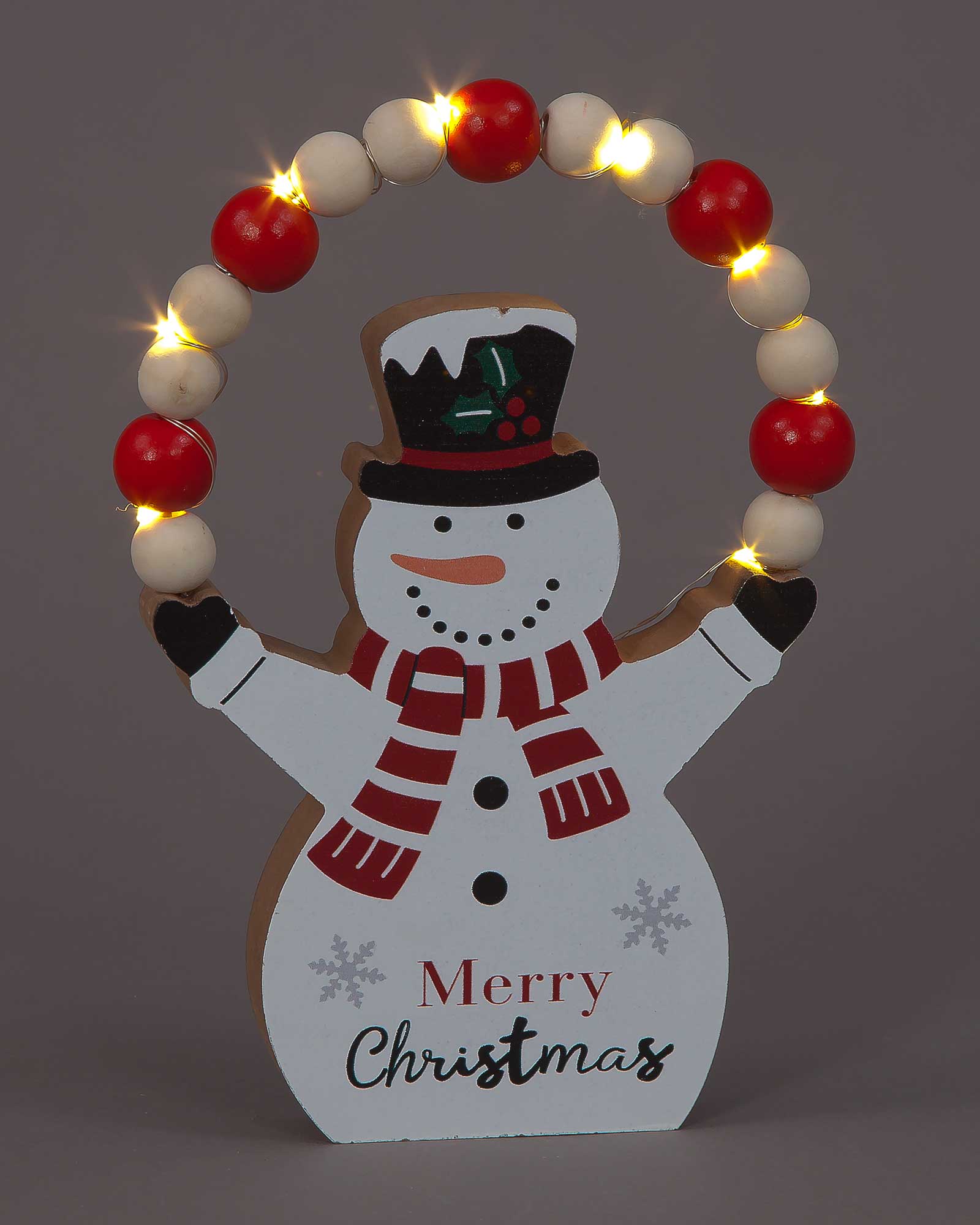 Christmas Decoration Wooden Juggling Snowman 20cm