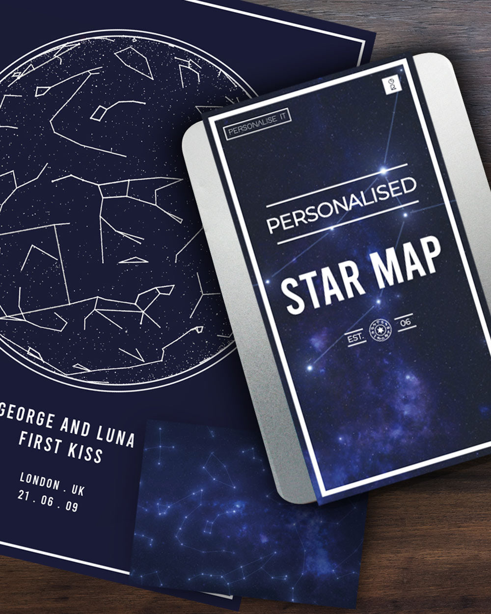 Personalised Star Map Gift Pack Celestial Present