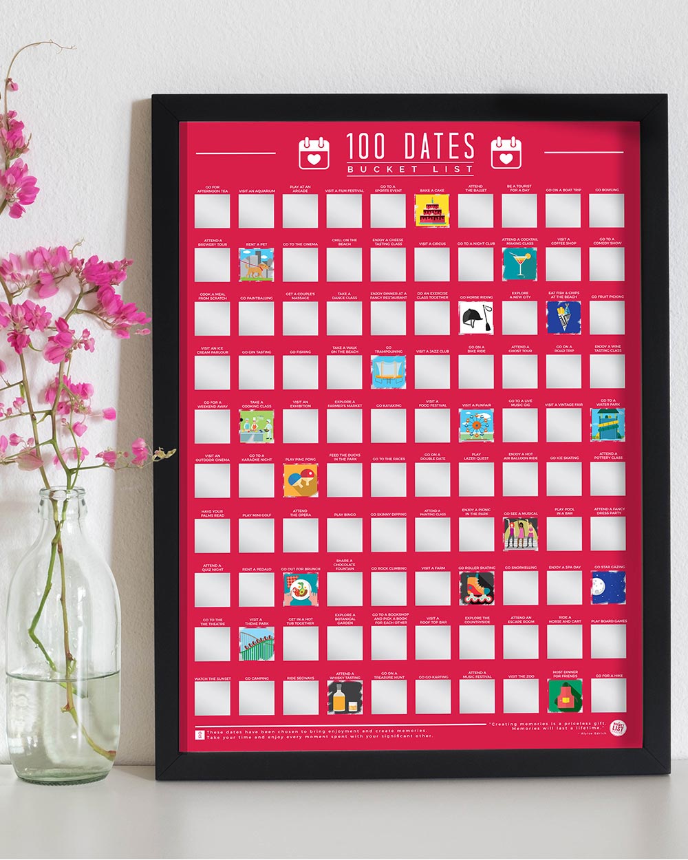 100 Date Night Scratch Off Poster Bucket List