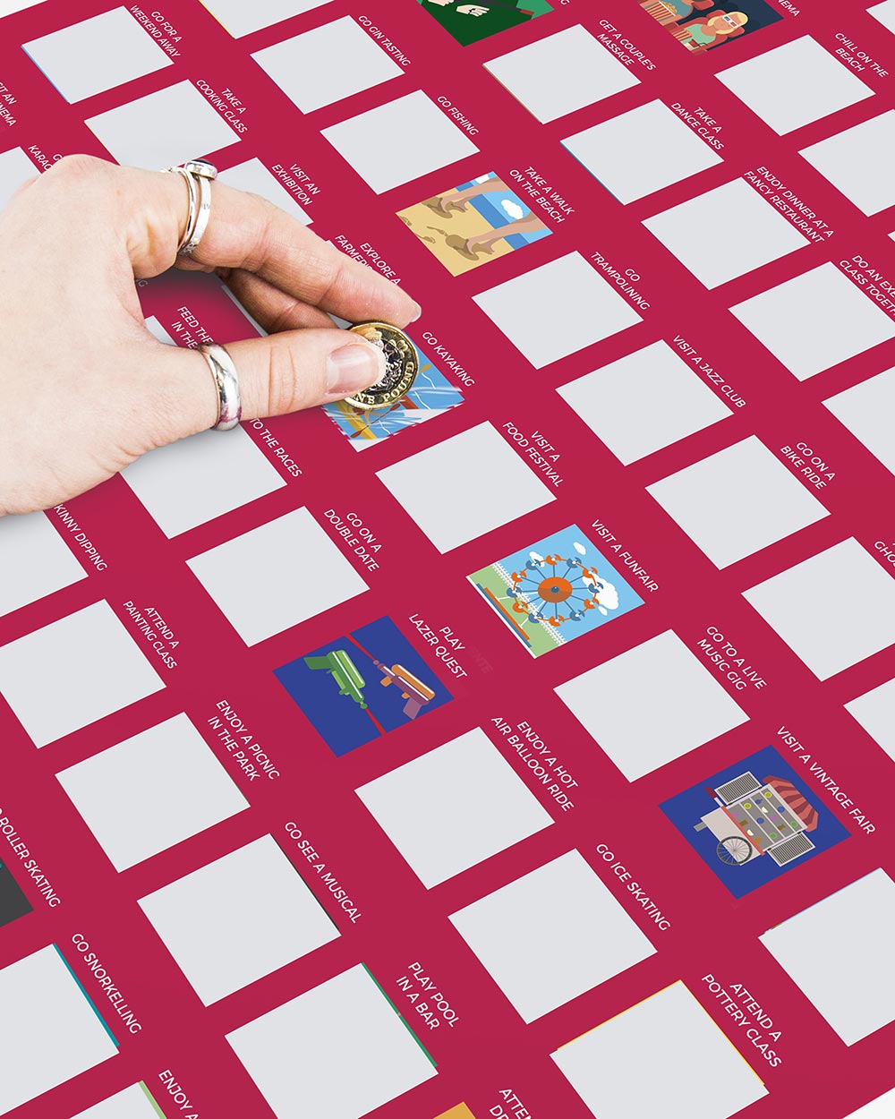 100 Date Night Scratch Off Poster Bucket List