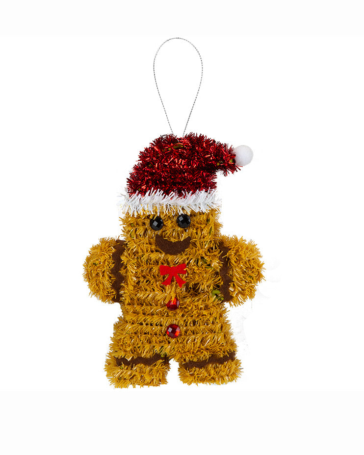 Christmas Trees Decoration Hanging Tinsel Gingerbread Man