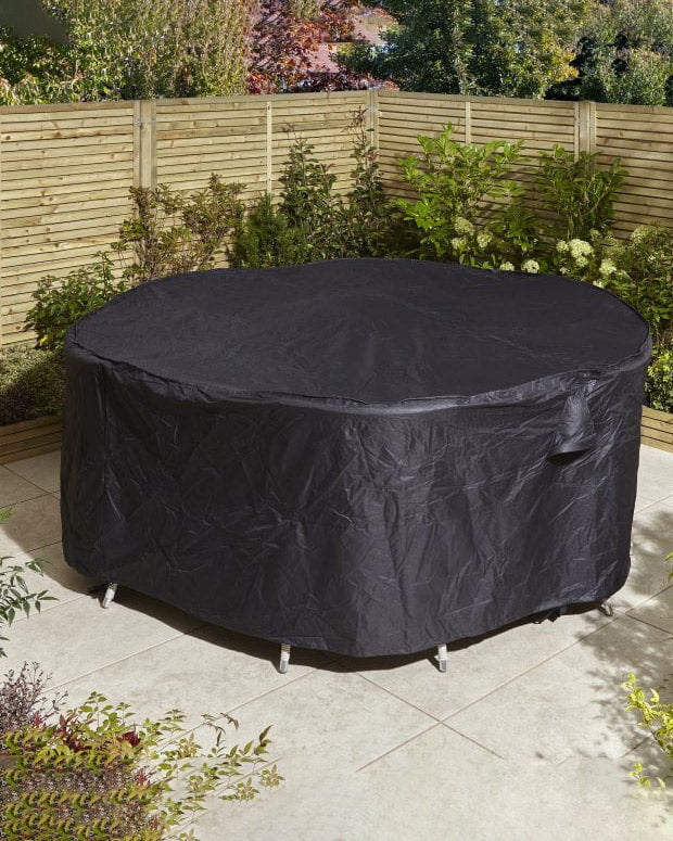 Rowlinson 6 Seat Round Dining Set Premium Cover Black