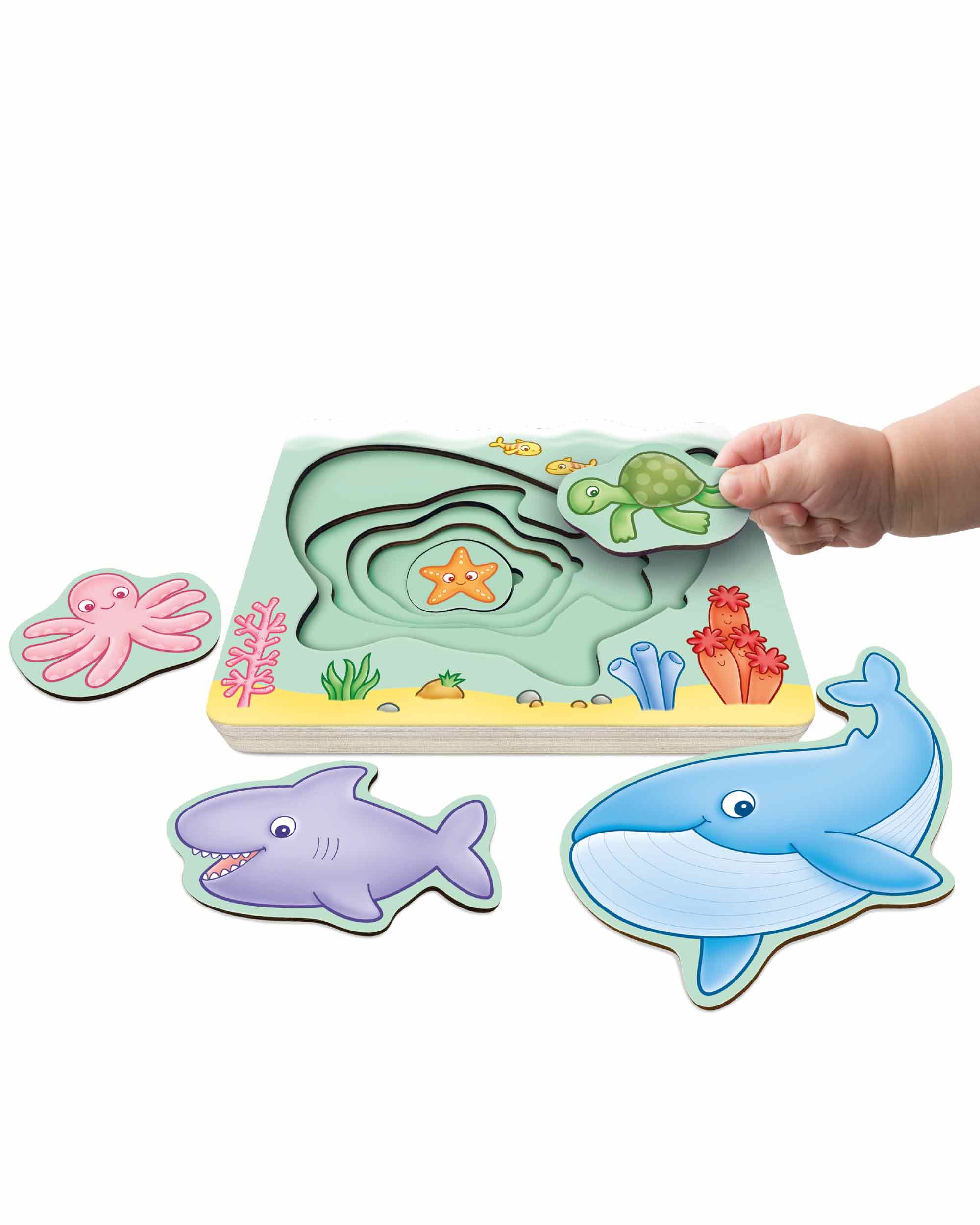 Kids Under The Sea Wooden Nesting Puzzle Ages 1-2