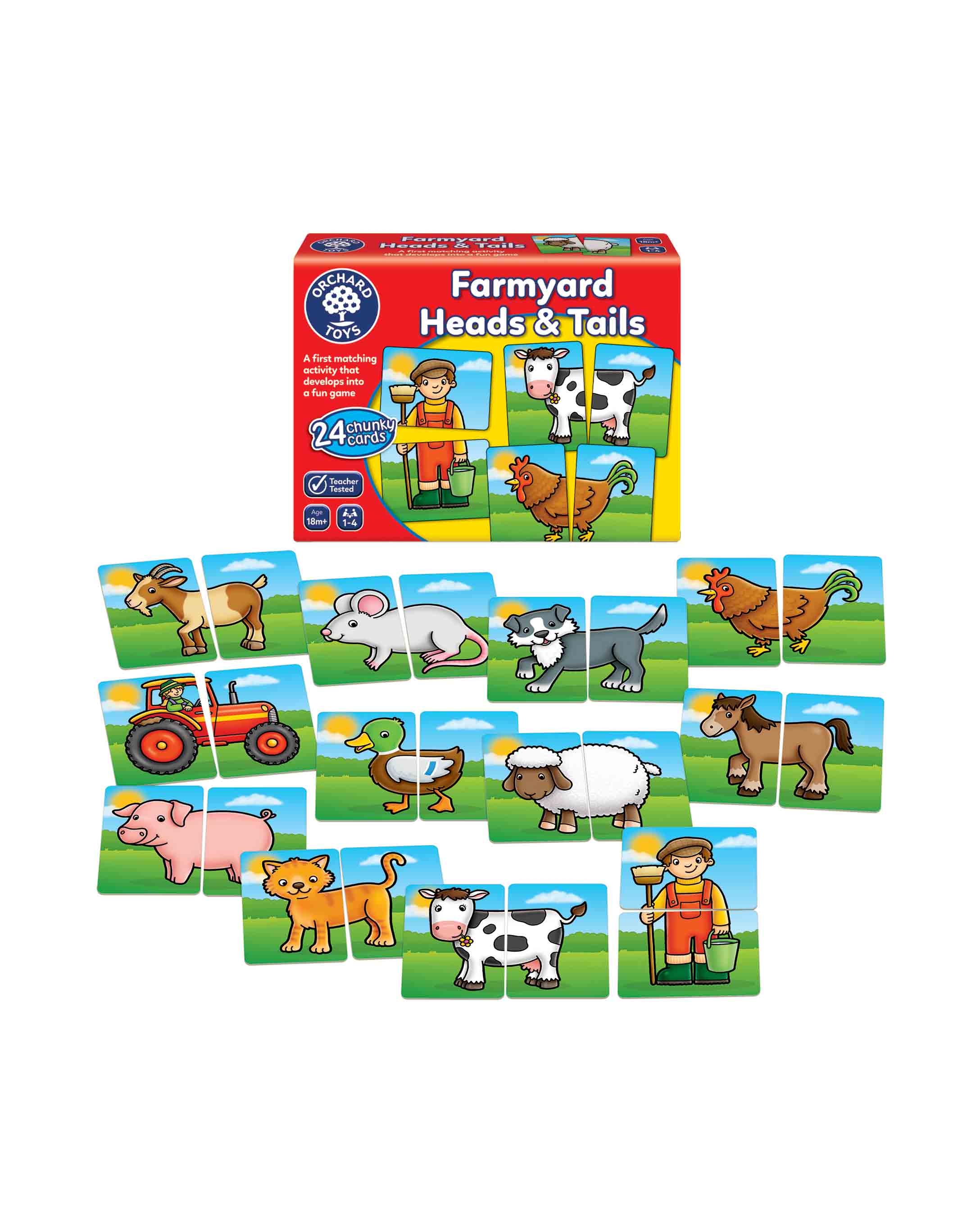 Kids Farmyard Head and Tail Matching Card Game Age 2+