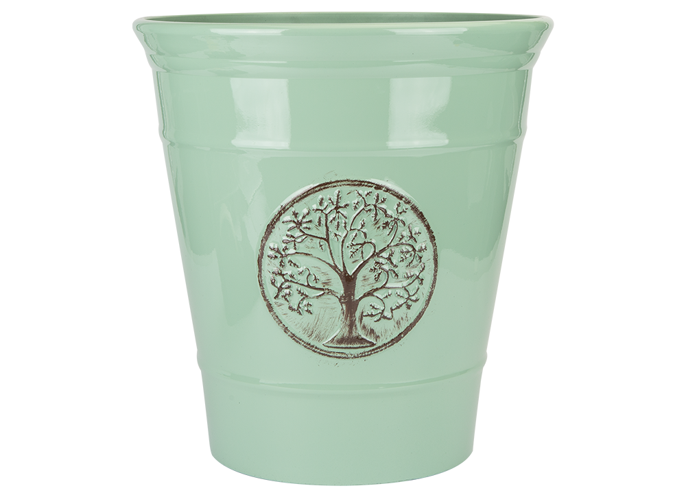 Deluxe Plastic Planter Pale Green 40cm