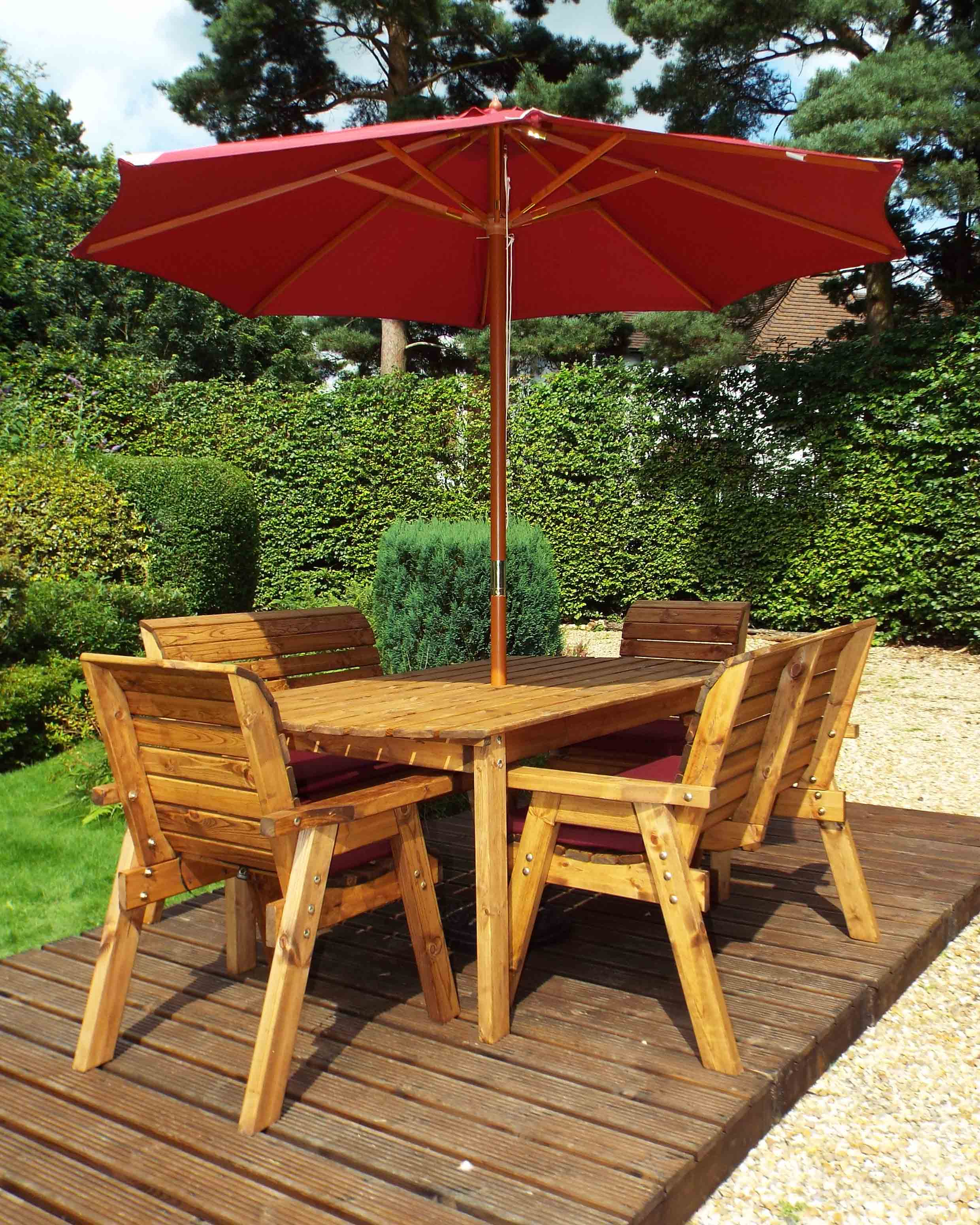 Charles Taylor Six Seat Table Set Burgundy Accessories