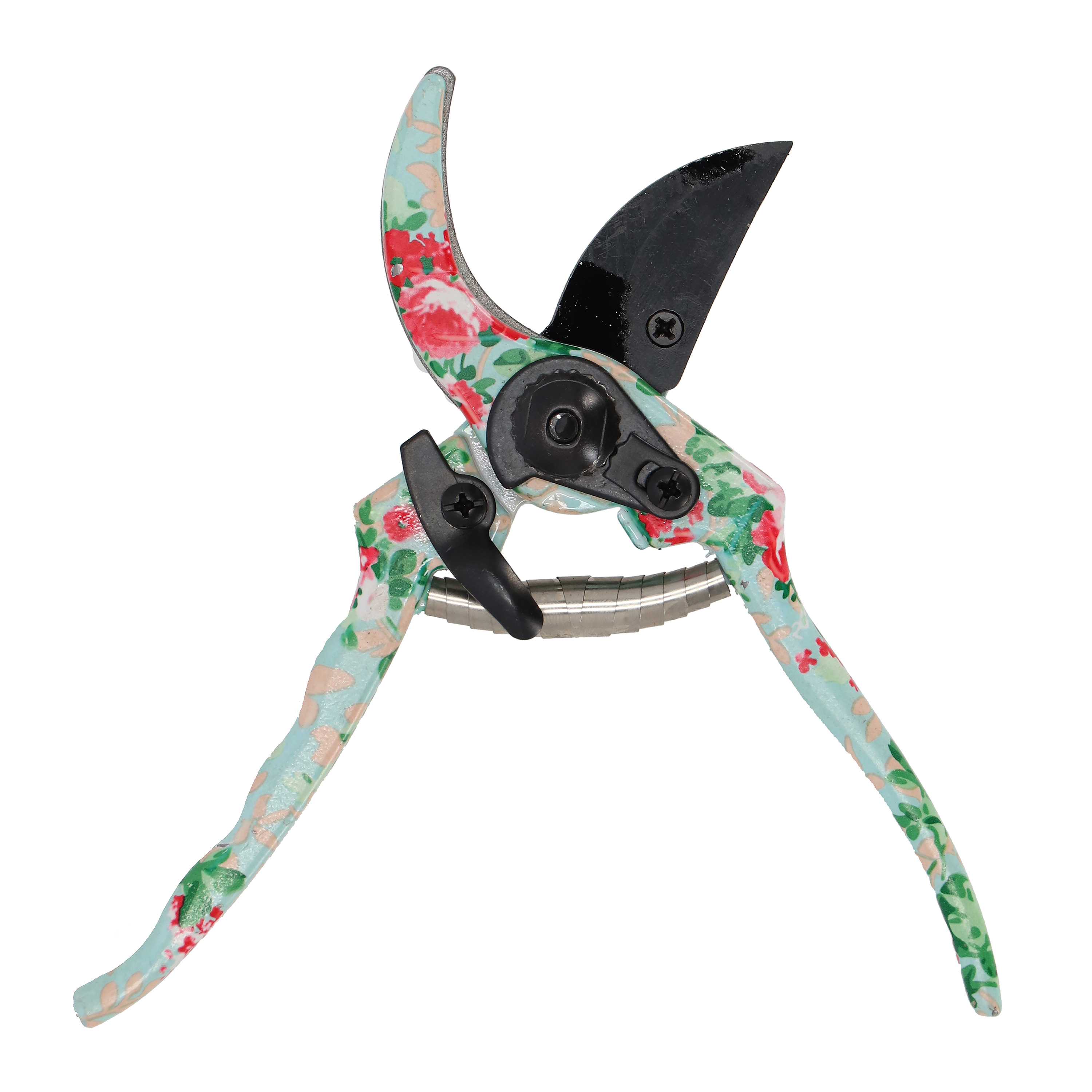 Garden Pruning Shears Green Rose Design