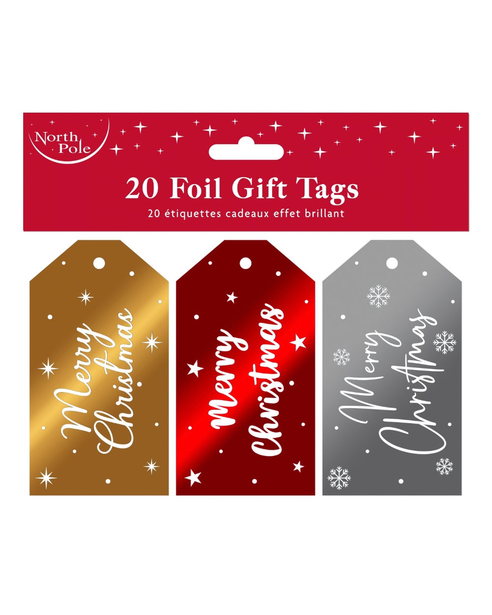 Christmas Metallic Foil Gift Tags 20 Pack