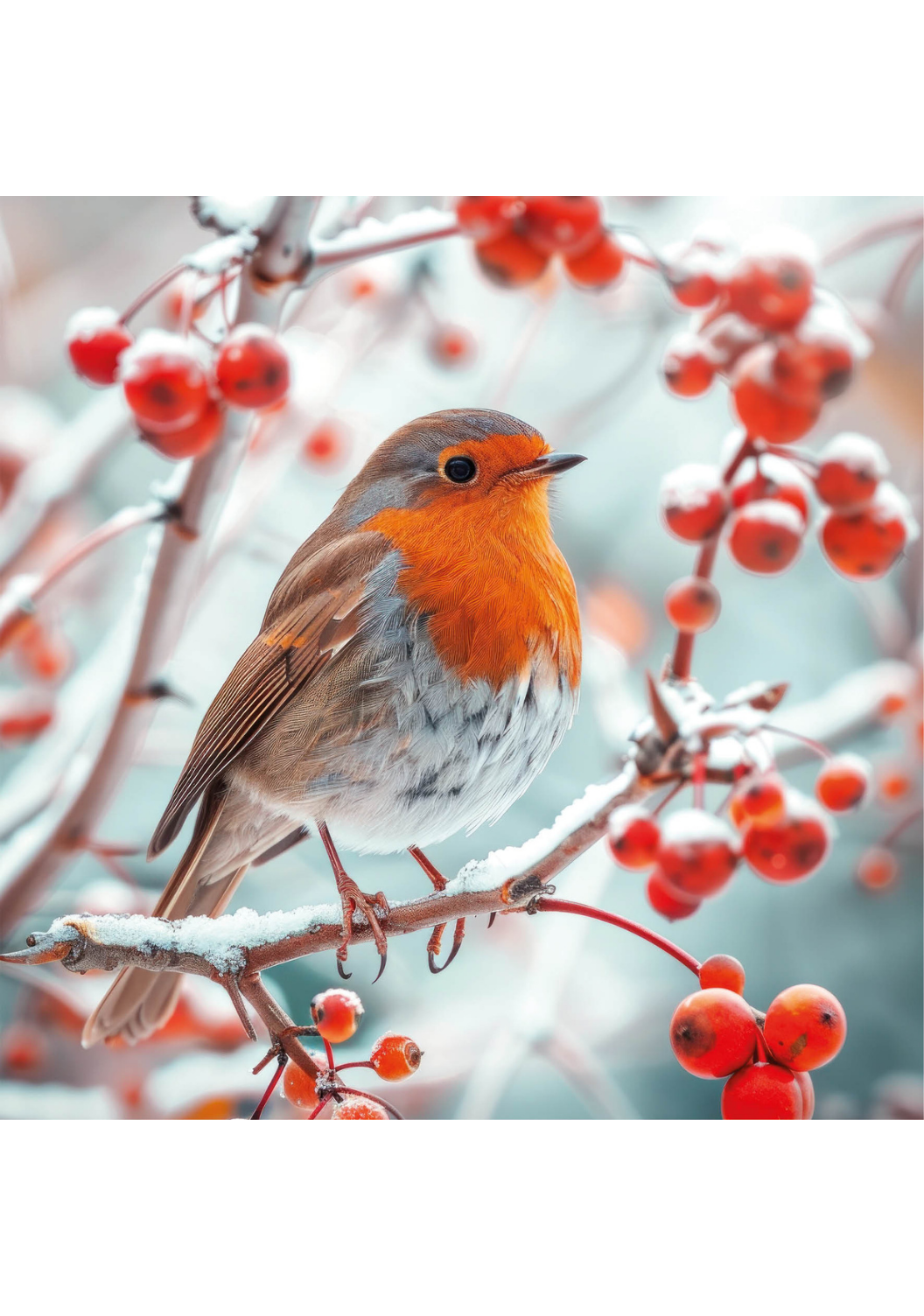 Charity Christmas Cards 10 Pack Winter Robin