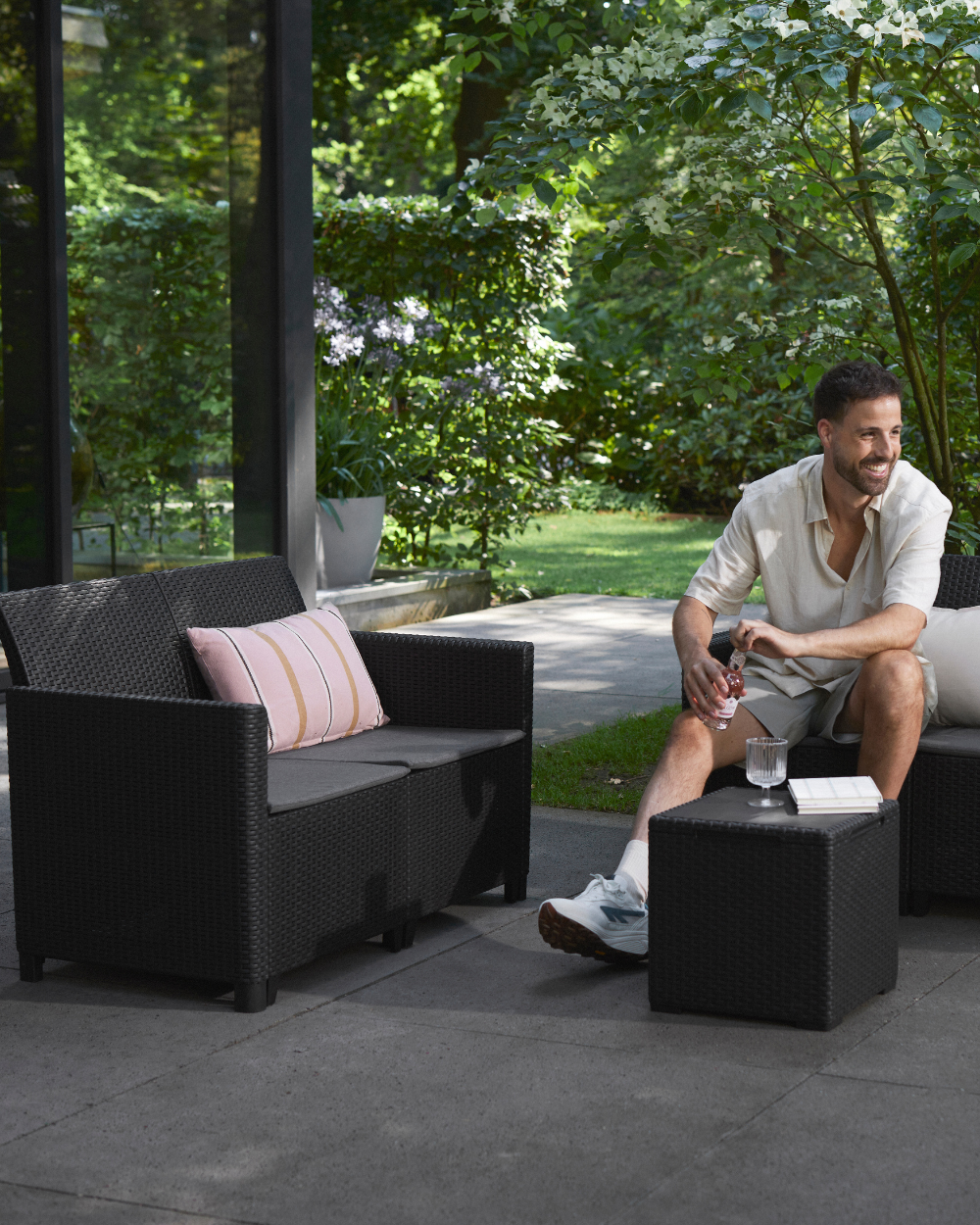 Marie 4 Seater Double Lounge Set Graphite Keter
