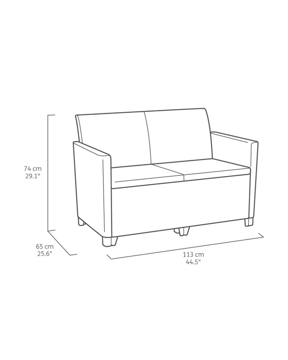 Marie 4 Seater Lounge Set Graphite Keter
