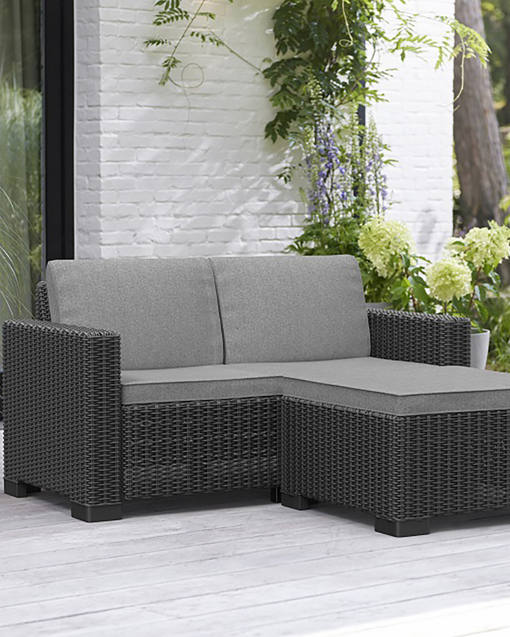 California 2 Seater Balcony Chaise Longue Mini Graphite
