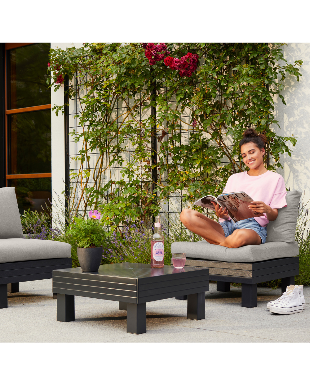 Elements Balcony Garden Patio Set Graphite Keter
