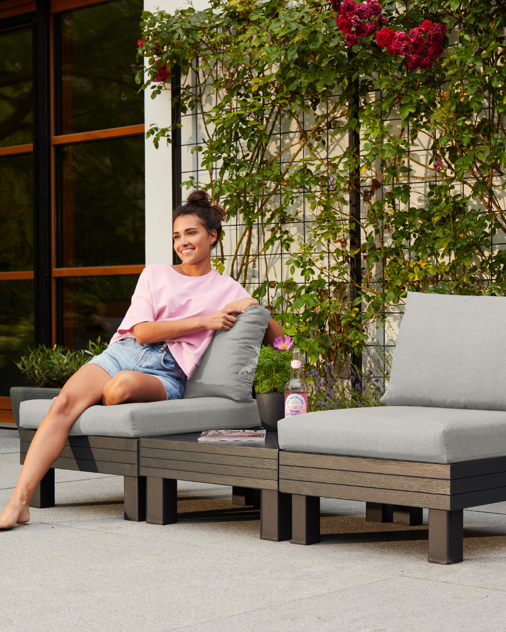 Elements Balcony Garden Patio Set Graphite Keter