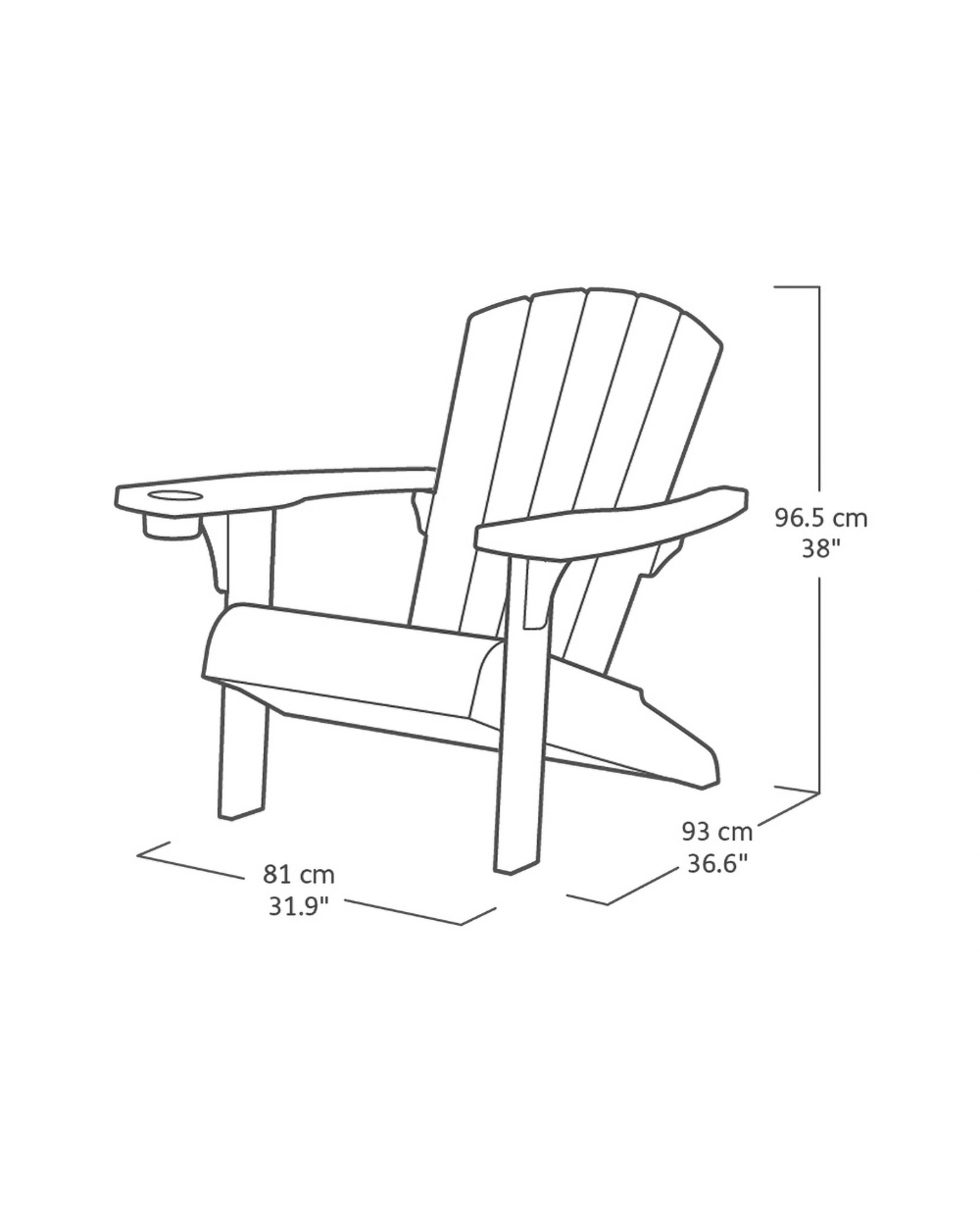 Alpine Adirondack Chair Vintage Green Keter