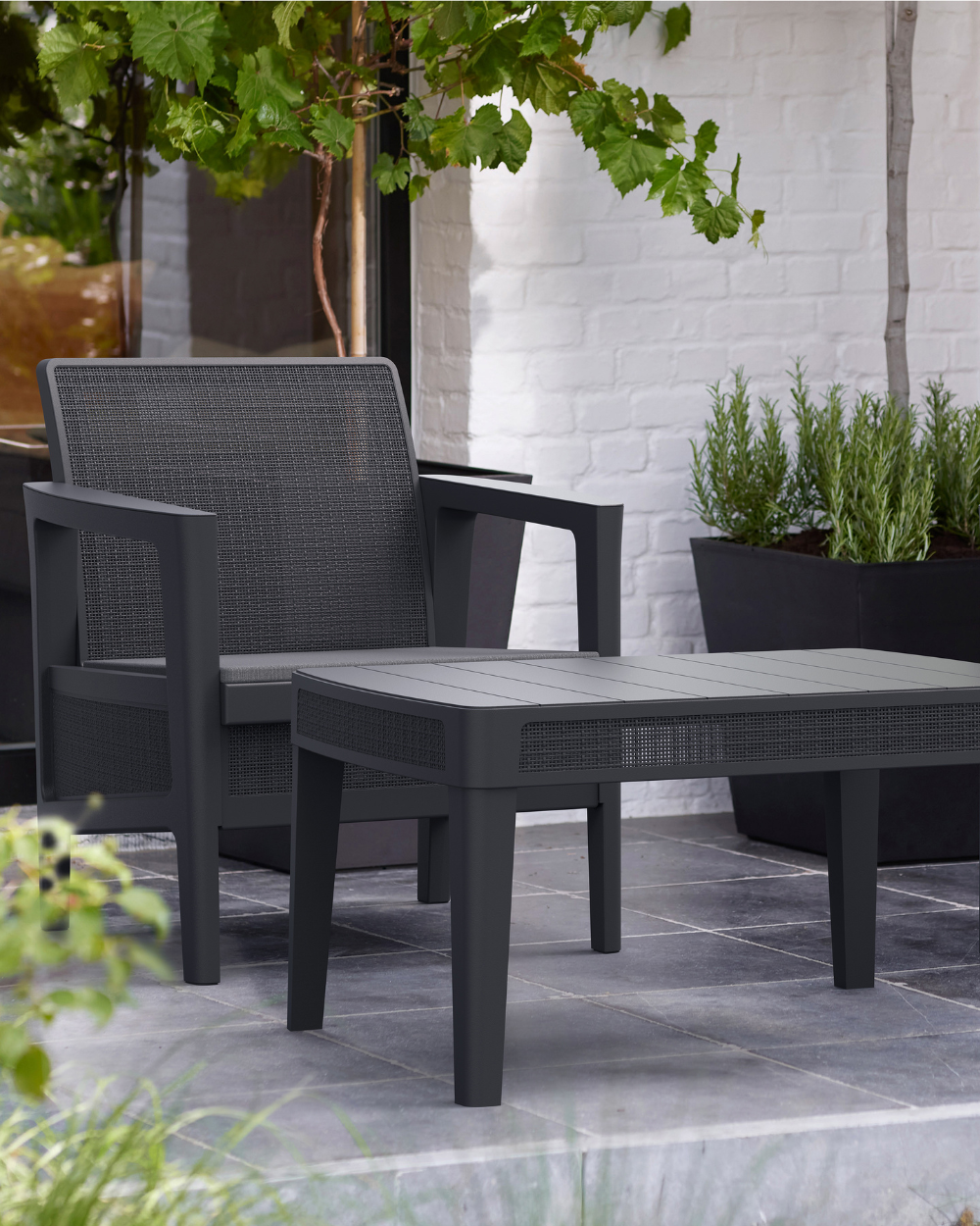 Atlas Linea Balcony Set Two Seater Graphite Keter