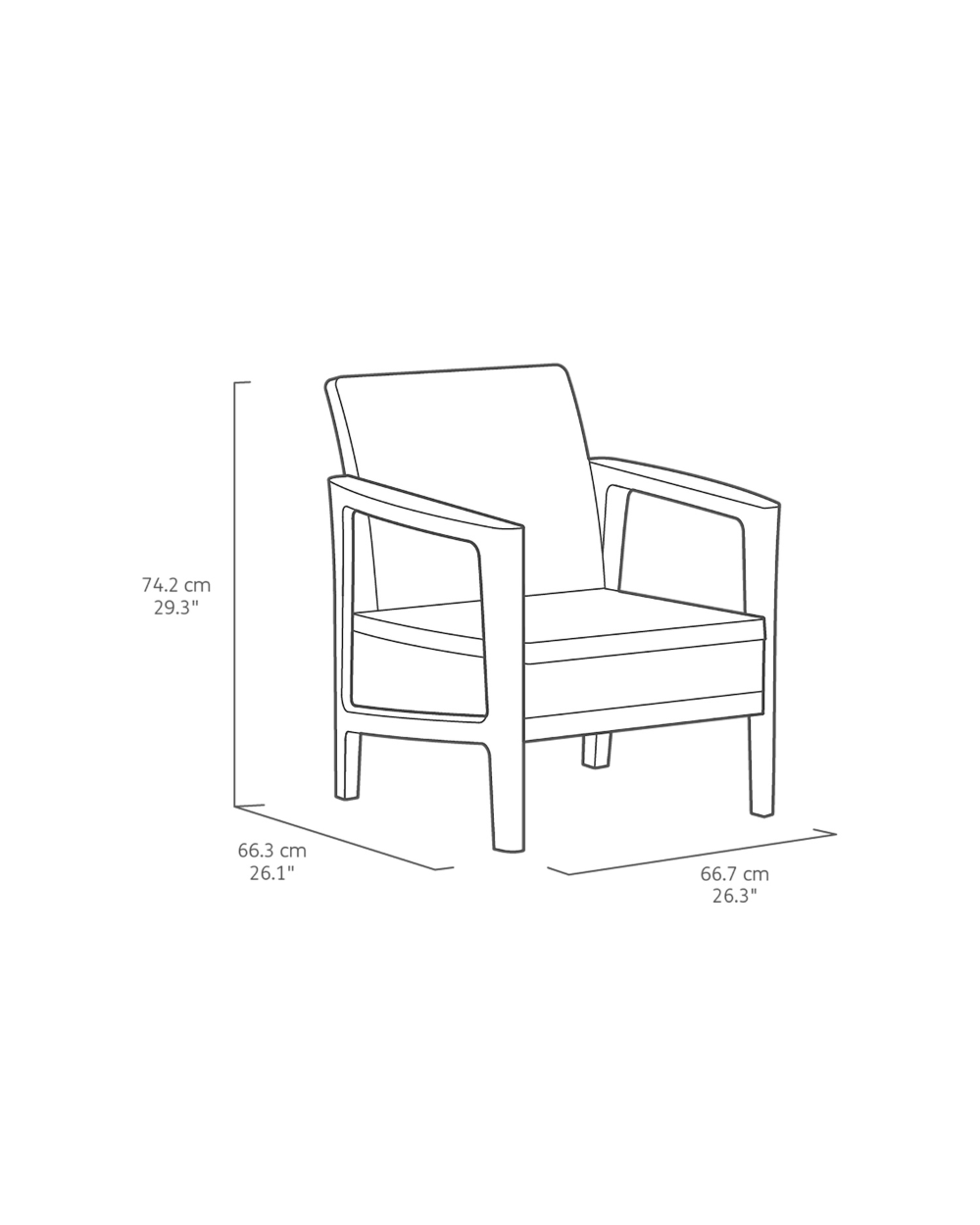 Atlas Linea Balcony Set Two Seater Graphite Keter