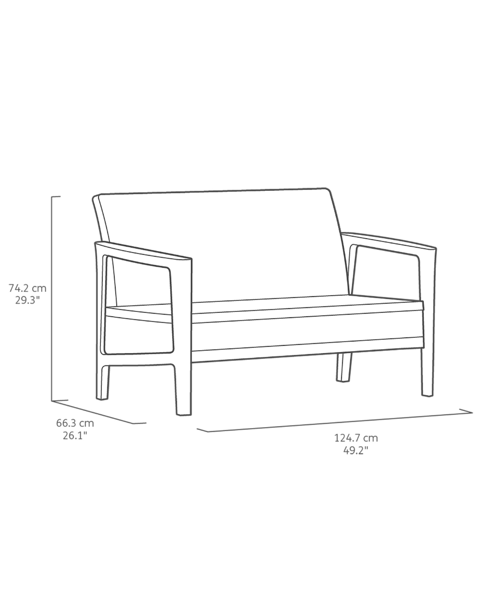 Atlas Linea 4 Seater Lounge Set Graphite Keter