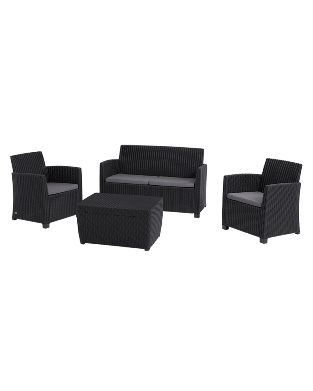 Mia 4 Seater Lounge Set With Storage Table Graphite