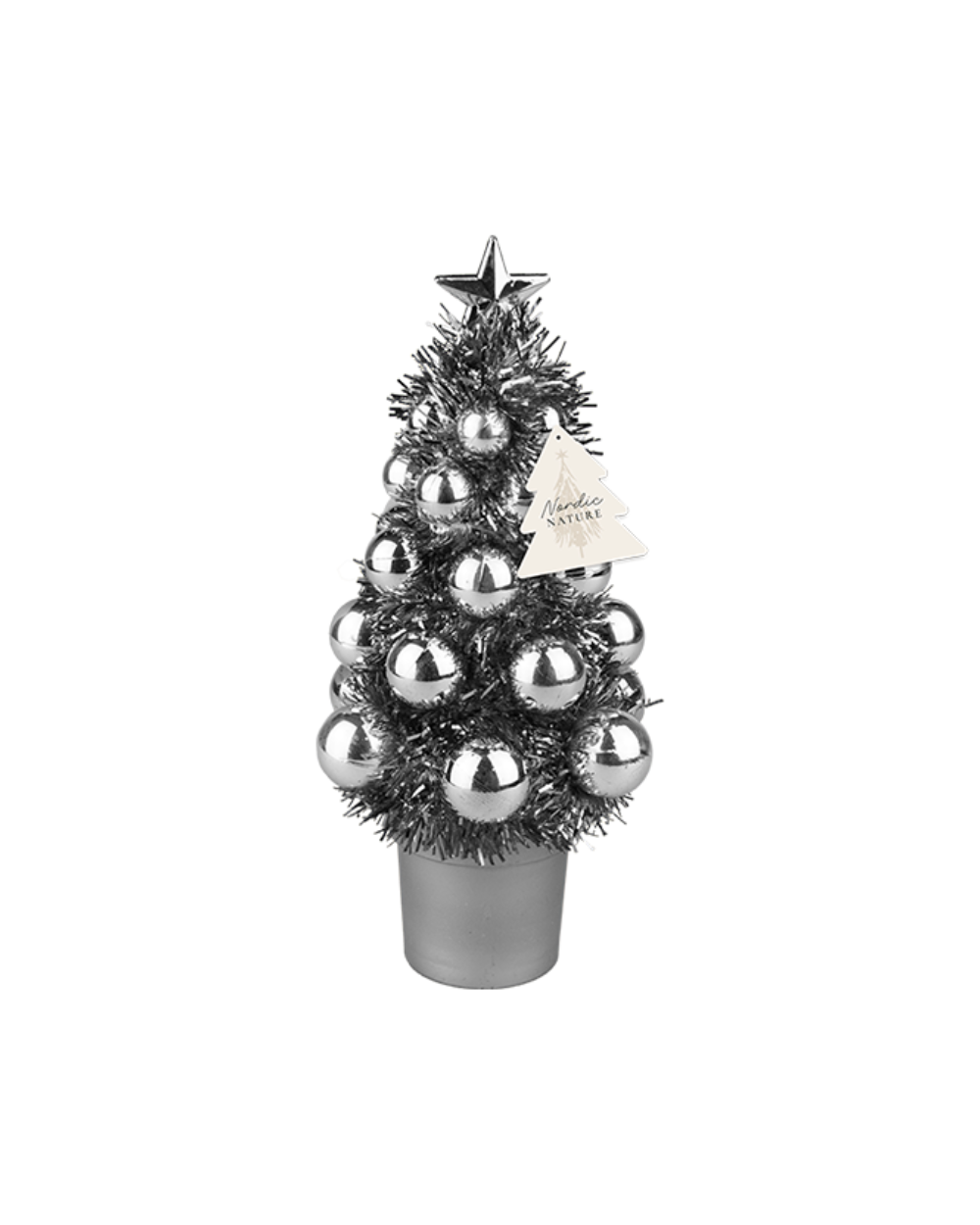 Tinsel Mini Christmas Tree Silver 19cm