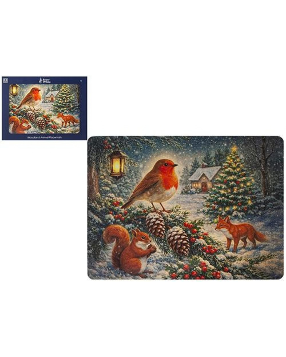 Winter Robin Cork Placemats 4 Pack
