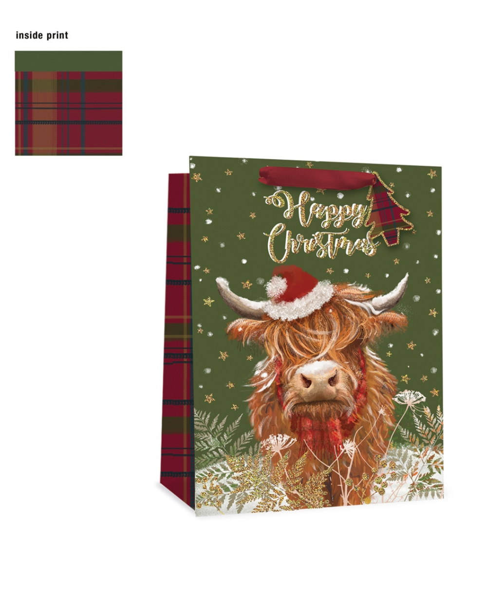 Christmas Gift Bag Highland Cow Large