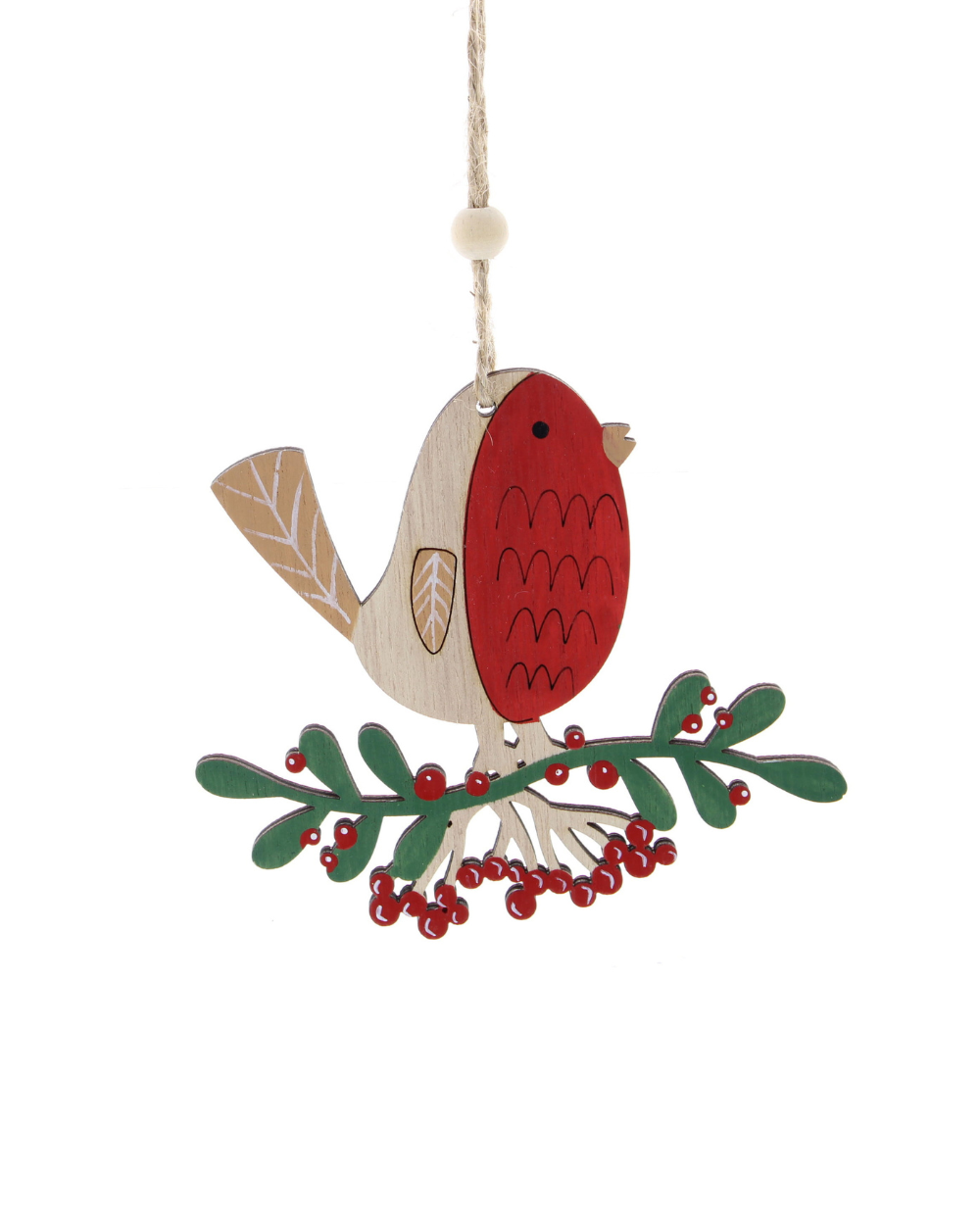Robin Wooden Christmas Tree Decoration